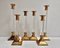 Vintage French Candlesticks in Gilt Brass and Acrylic Glass, 1970s, Set of 6, Image 3