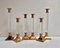 Vintage French Candlesticks in Gilt Brass and Acrylic Glass, 1970s, Set of 6 2