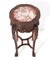Mesa pedestal china de madera tallada con tablero de mármol, años 20, Imagen 2