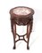 Hardwood Chinese Carved Pedestal Table with Marble Top, 1920s, Image 1