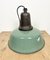 Industrial Green Enamel Factory Lamp with Cast Iron Top, 1960s 9