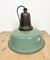 Industrial Green Enamel Factory Lamp with Cast Iron Top, 1960s, Image 9