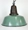 Industrial Green Enamel Factory Lamp with Cast Iron Top, 1960s 6