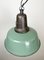 Industrial Green Enamel Factory Lamp with Cast Iron Top, 1960s 7