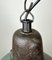 Industrial Green Enamel Factory Lamp with Cast Iron Top, 1960s, Image 5