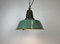 Lampada industriale smaltata verde con ripiano in ghisa, anni '60, Immagine 14