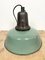 Industrial Green Enamel Factory Lamp with Cast Iron Top, 1960s 10