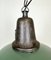 Industrial Green Enamel Factory Lamp with Cast Iron Top, 1960s, Image 3