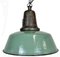 Industrial Green Enamel Factory Lamp with Cast Iron Top, 1960s 1