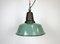 Lampe d'Usine Industrielle en Émail Vert avec Dessus en Fonte, 1960s 2