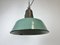 Industrial Green Enamel Factory Lamp with Cast Iron Top, 1960s, Image 8