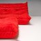 Togo Red Loop 554 Sofas by Michel Ducaroy for Ligne Roset, Set of 4, Image 3