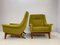 Danish Lounge Chairs with Lime Green and Yellow Fabric, Set of 2 10