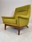 Danish Lounge Chairs with Lime Green and Yellow Fabric, Set of 2 4