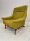 Danish Lounge Chairs with Lime Green and Yellow Fabric, Set of 2 5