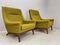 Danish Lounge Chairs with Lime Green and Yellow Fabric, Set of 2 7