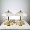 Murano Glass and Brass Table Lamps, Set of 3 1