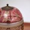 Table Lamp In Rose Glass and Gold Decorations with Beads 4
