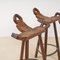 Vintage Wooden Stools, Set of 4, Image 3
