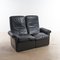 Black Leather 2-Seater Sofa 1
