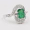 Vintage 18k White Gold Ring with Emerald and Diamonds, 1960s 3