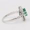 Vintage 18k White Gold Ring with Emerald and Diamonds, 1960s, Image 4