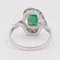 Vintage 18k White Gold Ring with Emerald and Diamonds, 1960s 5