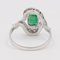 Vintage 18k White Gold Ring with Emerald and Diamonds, 1960s, Image 5