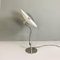 Lámpara de mesa italiana era espacial ajustable de acero cromado y metal blanco, años 70, Imagen 4