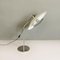 Lámpara de mesa italiana era espacial ajustable de acero cromado y metal blanco, años 70, Imagen 8