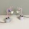 Italian Modern Pink Metal Sculpture Table Lamps, 1980s, Set of 2 3