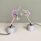 Italian Modern Pink Metal Sculpture Table Lamps, 1980s, Set of 2 4