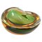 Green and Amber Sommerso Murano Glass Heart-Shaped Bowl by Flavio Poli, Italy, 1960s, Image 1