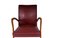 Burgundy Armchairs in Faux Leather, Set of 2 2