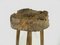 Grand Tabouret Tripode Brutaliste en Bois, 1960s 6