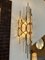 Large Hammered Glass and Gilt Wrought Iron Sconces from Longobard, Italy, 1970s, Set of 2 12
