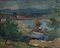 Mady Epstein, Vue sur Genève, le Jura et le lac depuis Cologny, Oil on Wood, Framed 1