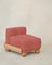 Slippers Cove Armless Seat in Flamingo Velvet by Fred Rigby Studio, Image 1