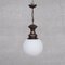 Lámpara colgante italiana de latón y vidrio de Luigi Caccia Dominioni, Imagen 1