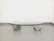 Vintage Italian Oval Marble and Glass Coffee Table attributed to Massimo Vignelli, 1970s 1