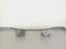 Vintage Italian Oval Marble and Glass Coffee Table attributed to Massimo Vignelli, 1970s, Image 1