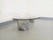 Vintage Italian Oval Marble and Glass Coffee Table attributed to Massimo Vignelli, 1970s 4