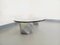 Vintage Italian Oval Marble and Glass Coffee Table attributed to Massimo Vignelli, 1970s, Image 4