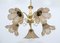 Mid-Century Modern Glass and Brass Hanging Light, Italy, 1960s 6