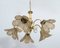 Mid-Century Modern Glass and Brass Hanging Light, Italy, 1960s 4