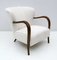 Art Deco Style Lounge Chair in Walnut and Bouclé by Malatesta and Masson, Italy, 1950s, Image 3