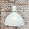 Vintage Industrial White Enamel Pendant Light from Benjamin, USA 4