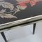 Vintage Coffee Table with Glass Top and Angled, Tapered Legs, 1950s 4