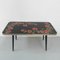 Vintage Coffee Table with Glass Top and Angled, Tapered Legs, 1950s, Image 1