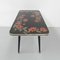 Vintage Coffee Table with Glass Top and Angled, Tapered Legs, 1950s 12